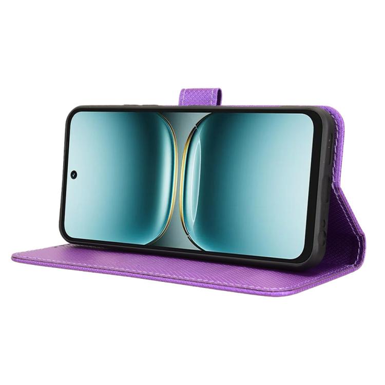 Tecno Spark Go 2 4G用 ダイヤモンドテクスチャレザースマホ