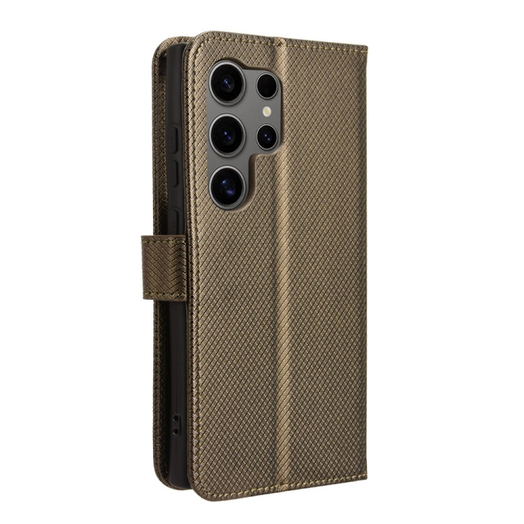 For Samsung Galaxy S24 Ultra 5G Diamond Texture Leather Phone Case(Brown) For Samsung Galaxy S24 Ultra 5G Diamond Texture Leather Phone Case(Brown)