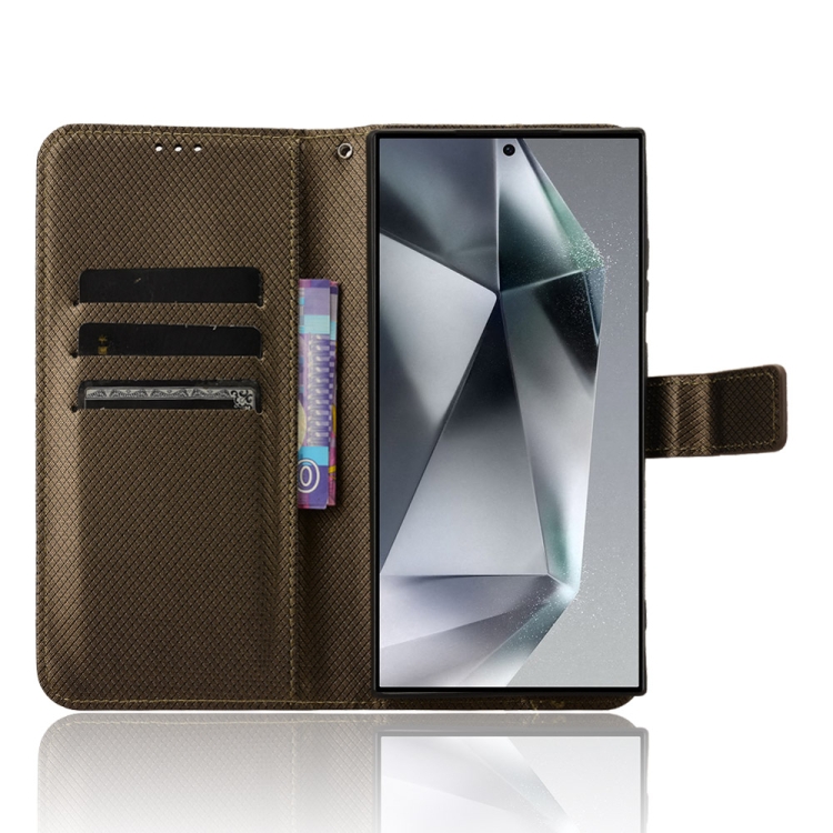 For Samsung Galaxy S24 Ultra 5G Diamond Texture Leather Phone Case(Brown) For Samsung Galaxy S24 Ultra 5G Diamond Texture Leather Phone Case(Brown)