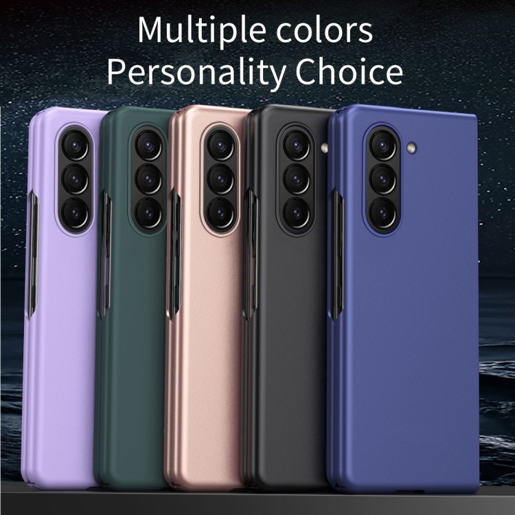 For Samsung Galaxy Z Fold5 Skin Feel Shockproof PC Fold Protective Phone Case(Blue) For Samsung Galaxy Z Fold5 Skin Feel Shockproof PC Fold Protective Phone Case(Blue)