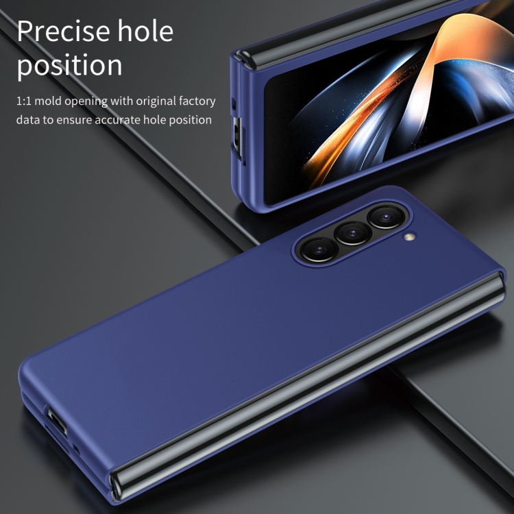 For Samsung Galaxy Z Fold5 Skin Feel Shockproof PC Fold Protective Phone Case(Blue) For Samsung Galaxy Z Fold5 Skin Feel Shockproof PC Fold Protective Phone Case(Blue)
