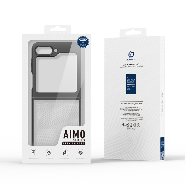For Samsung Galaxy Z Flip5 5G DUX DUCIS Aimo Series TPU + PC Frosted Feel Phone Case(Black) - 5