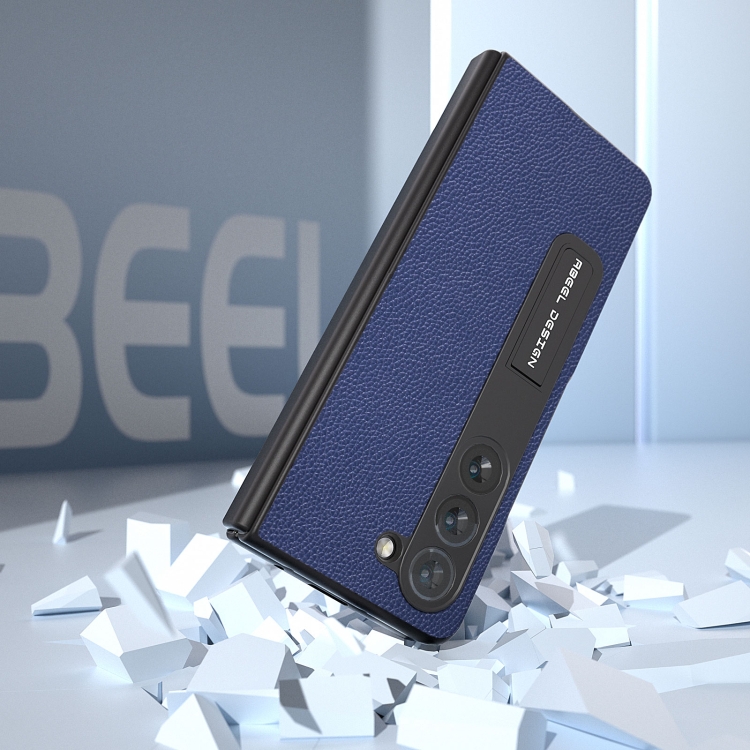 For Samsung Galaxy Z Fold5 ABEEL Integrated Black Edge Genuine Leather Mino Phone Case with Holder(Royal Blue) For Samsung Galaxy Z Fold5 ABEEL Integrated Black Edge Genuine Leather Mino Phone Case with Holder(Royal Blue)