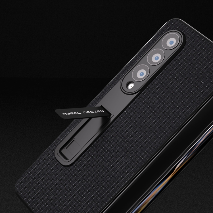 For Samsung Galaxy Z Fold4 5G Integrated Genuine Leather Luxury Series Phone Case with Holder(Black) For Samsung Galaxy Z Fold4 5G Integrated Genuine Leather Luxury Series Phone Case with Holder(Black)