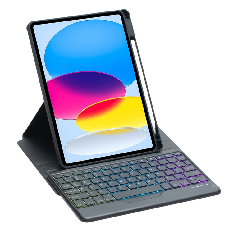For iPad 10th Gen 10.9 2022 F10BS 360 Rotation Acrylic Transparent Bluetooth Keyboard Leather Case With Backlight(Black) For iPad 10th Gen 10.9 2022 F10BS 360 Rotation Acrylic Transparent Bluetooth Keyboard Leather Case With Backlight(Black)