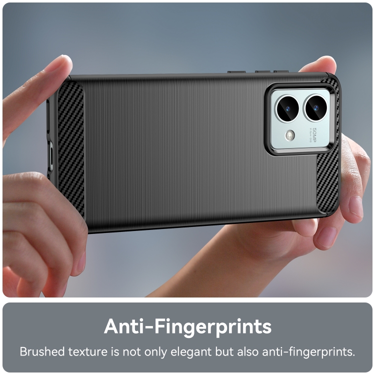 For Motorola Moto G84 Brushed Texture Carbon Fiber TPU Phone Case(Black)