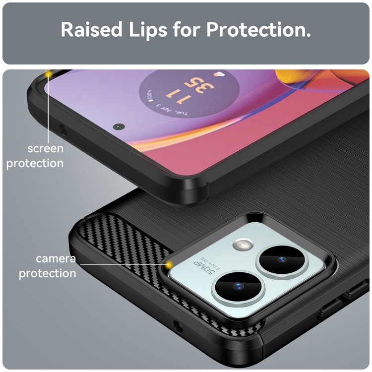 Funda Para Motorola G84 Tpu Fiber Carbon + Vidrio Full Cover