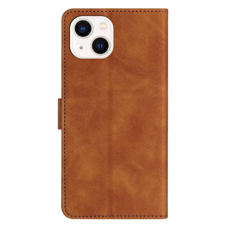 For iPhone 14 Plus Seven Butterflies Embossed Leather Phone Case(Brown) For iPhone 14 Plus Seven Butterflies Embossed Leather Phone Case(Brown)