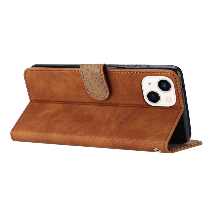 For iPhone 14 Plus Seven Butterflies Embossed Leather Phone Case(Brown) For iPhone 14 Plus Seven Butterflies Embossed Leather Phone Case(Brown)