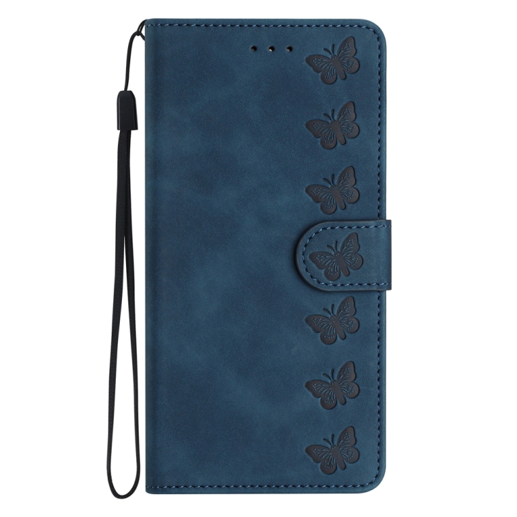 For iPhone 14 Pro Seven Butterflies Embossed Leather Phone Case(Blue) For iPhone 14 Pro Seven Butterflies Embossed Leather Phone Case(Blue)