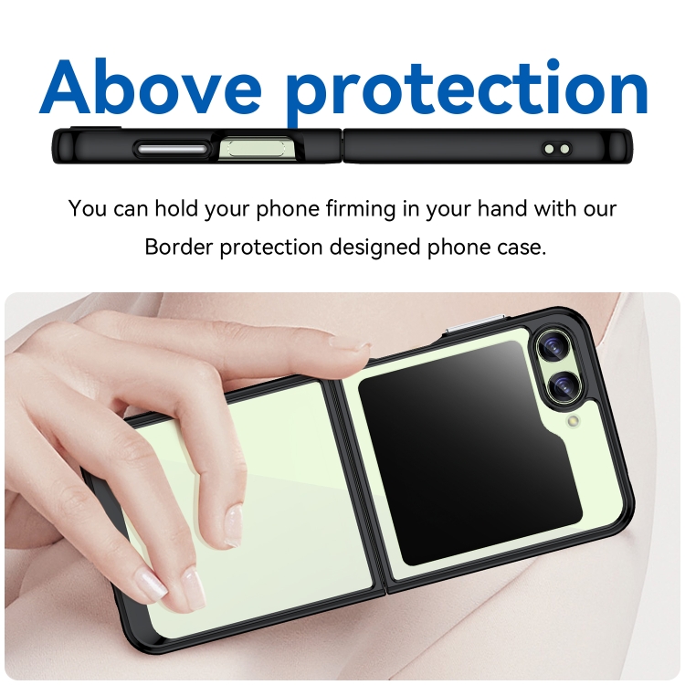 For Samsung Galaxy Z Flip5 Colorful Series Acrylic + TPU Phone Case(Black) For Samsung Galaxy Z Flip5 Colorful Series Acrylic + TPU Phone Case(Black)