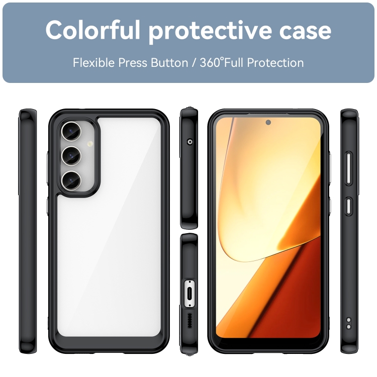 For Samsung Galaxy S23 FE Colorful Series Acrylic + TPU Phone Case(Black) For Samsung Galaxy S23 FE Colorful Series Acrylic + TPU Phone Case(Black)