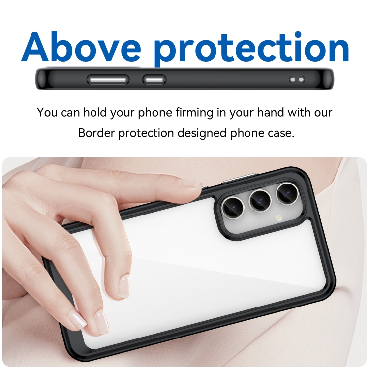 For Samsung Galaxy S23 FE Colorful Series Acrylic + TPU Phone Case(Black) For Samsung Galaxy S23 FE Colorful Series Acrylic + TPU Phone Case(Black)
