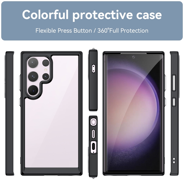 For Samsung Galaxy S24 Ultra 5G Colorful Series Acrylic + TPU Phone Case(Black) For Samsung Galaxy S24 Ultra 5G Colorful Series Acrylic + TPU Phone Case(Black)