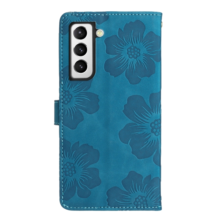 For Samsung Galaxy S22+ 5G Flower Embossing Pattern Leather Phone Case(Blue) For Samsung Galaxy S22+ 5G Flower Embossing Pattern Leather Phone Case(Blue)
