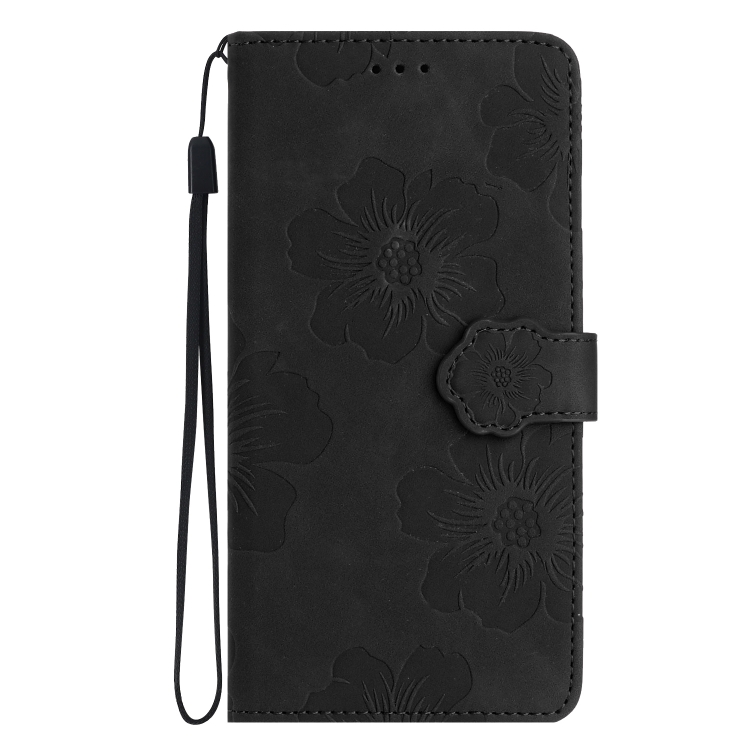 For Samsung Galaxy Note20 Flower Embossing Pattern Leather Phone Case(Black)