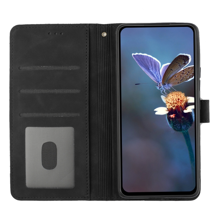 For Samsung Galaxy Note20 Flower Embossing Pattern Leather Phone Case(Black)