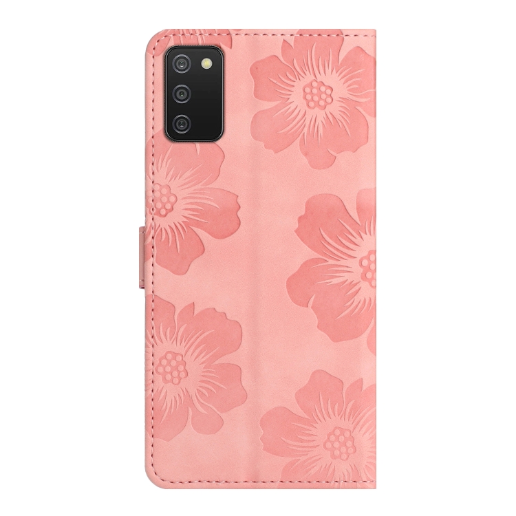 Personalised Leather Pink Flower Phone Case for Samsung A02s 