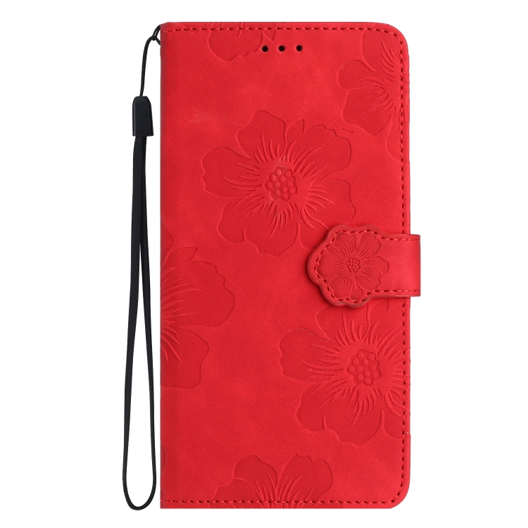 For Samsung Galaxy S23 FE 5G Flower Embossing Pattern Leather Phone Case(Red)