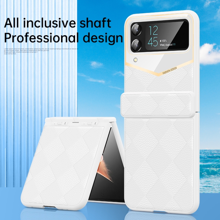 For Samsung Galaxy Z Flip4 Luxury Series Fold Hinge Phone Case(White) For Samsung Galaxy Z Flip4 Luxury Series Fold Hinge Phone Case(White)