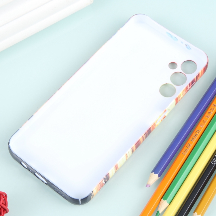 For Samsung Galaxy S23 5G Precise Hole Oil Painting Pattern PC Phone Case(Sunset)