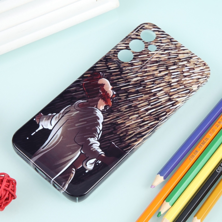 For Samsung Galaxy S22 5G Precise Hole Oil Painting Pattern PC Phone Case(Rain) For Samsung Galaxy S22 5G Precise Hole Oil Painting Pattern PC Phone Case(Rain)