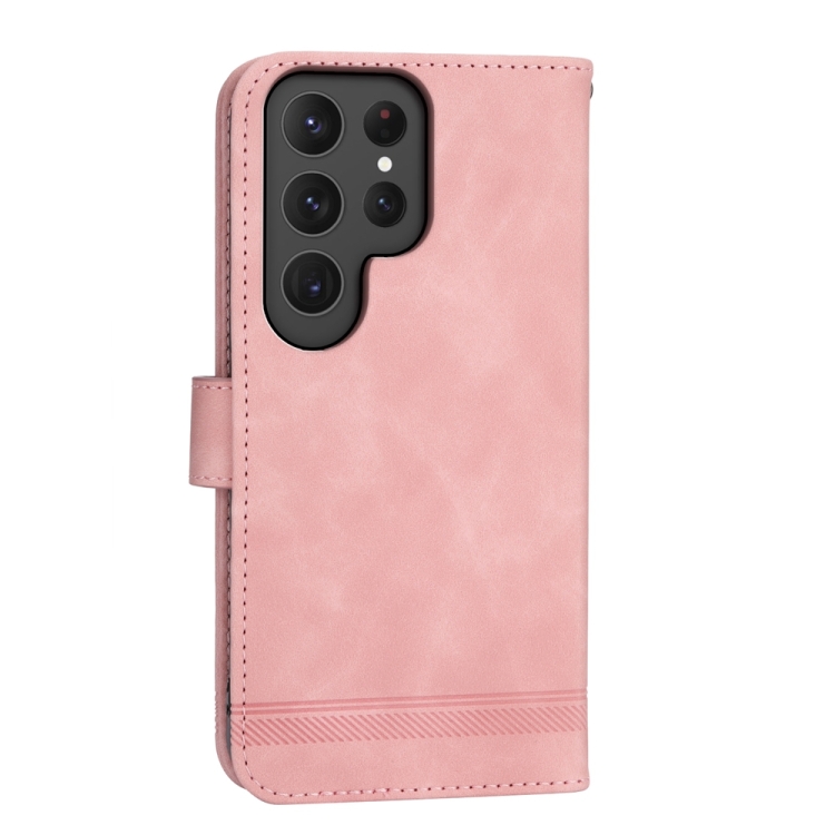 For Samsung Galaxy S24 Ultra 5G Dierfeng Dream Line TPU + PU Leather Phone Case(Pink) For Samsung Galaxy S24 Ultra 5G Dierfeng Dream Line TPU + PU Leather Phone Case(Pink)