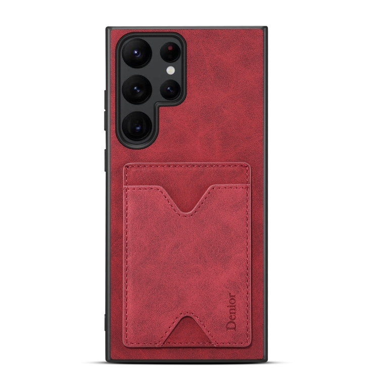 For Samsung Galaxy S24 Ultra 5G Denior PU Back Cover Card Slot Holder Phone Case(Red) For Samsung Galaxy S24 Ultra 5G Denior PU Back Cover Card Slot Holder Phone Case(Red)