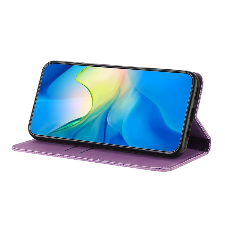 For Samsung Galaxy S21 5G Ethnic Embossed Adsorption Leather Phone Case(Purple) For Samsung Galaxy S21 5G Ethnic Embossed Adsorption Leather Phone Case(Purple)