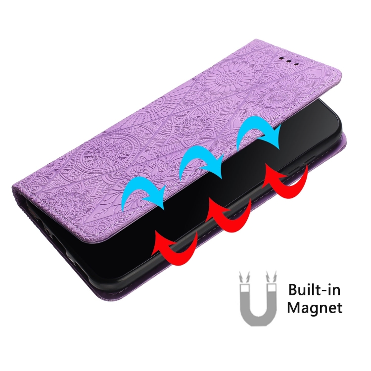 For Samsung Galaxy S21 5G Ethnic Embossed Adsorption Leather Phone Case(Purple) For Samsung Galaxy S21 5G Ethnic Embossed Adsorption Leather Phone Case(Purple)