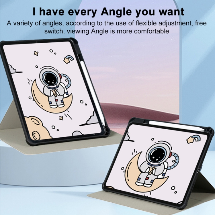 For iPad 10th Gen 10.9 2022 3-Fold 360 Rotation Painted Leather Smart Tablet Case(Astronaut) For iPad 10th Gen 10.9 2022 3-Fold 360 Rotation Painted Leather Smart Tablet Case(Astronaut)
