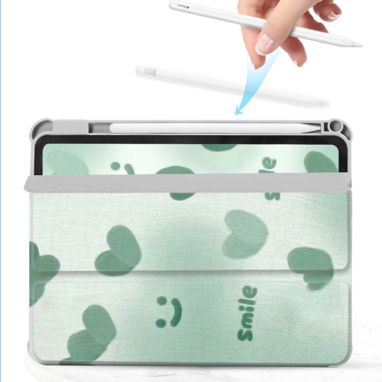 For iPad 10th Gen 10.9 2022 720 Rotation Magnetic Painted Leather Smart Tablet Case(Green Heart) For iPad 10th Gen 10.9 2022 720 Rotation Magnetic Painted Leather Smart Tablet Case(Green Heart)
