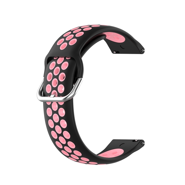 Para Huawei Watch GT2 / Honor Magic Watch 2 46mm Universal Sports Silicone  Watch Band (Black Pink)