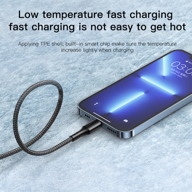 YESIDO CA99 20W USB-C / Type-C to 8 Pin Braided Charging Data Cable with Indicator Light, Length:1.2m(Black) YESIDO CA99 20W USB-C / Type-C to 8 Pin Braided Charging Data Cable with Indicator Light, Length:1.2m(Black)