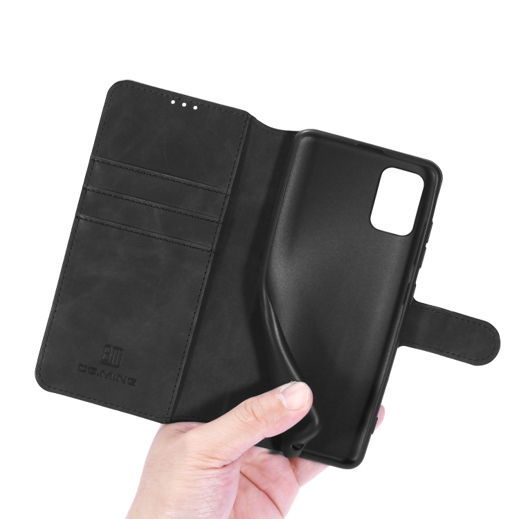 For Samsung Galaxy A41 (EU Version) DG.MING Retro Oil Side Horizontal Flip Case with Holder & Card Slots & Wallet(Black) - 6
