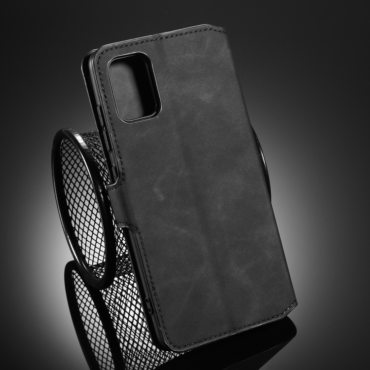 For Samsung Galaxy A41 (EU Version) DG.MING Retro Oil Side Horizontal Flip Case with Holder & Card Slots & Wallet(Black) - 8