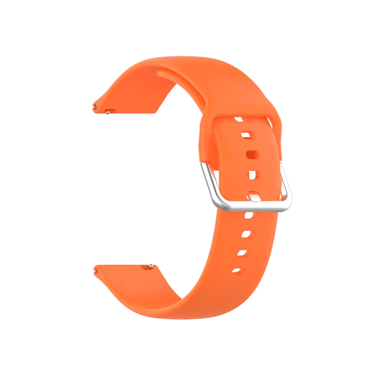 22mm Universal Silver Buckle Silicone Replacement Wrist Strap, Size:S(Orange) - 1
