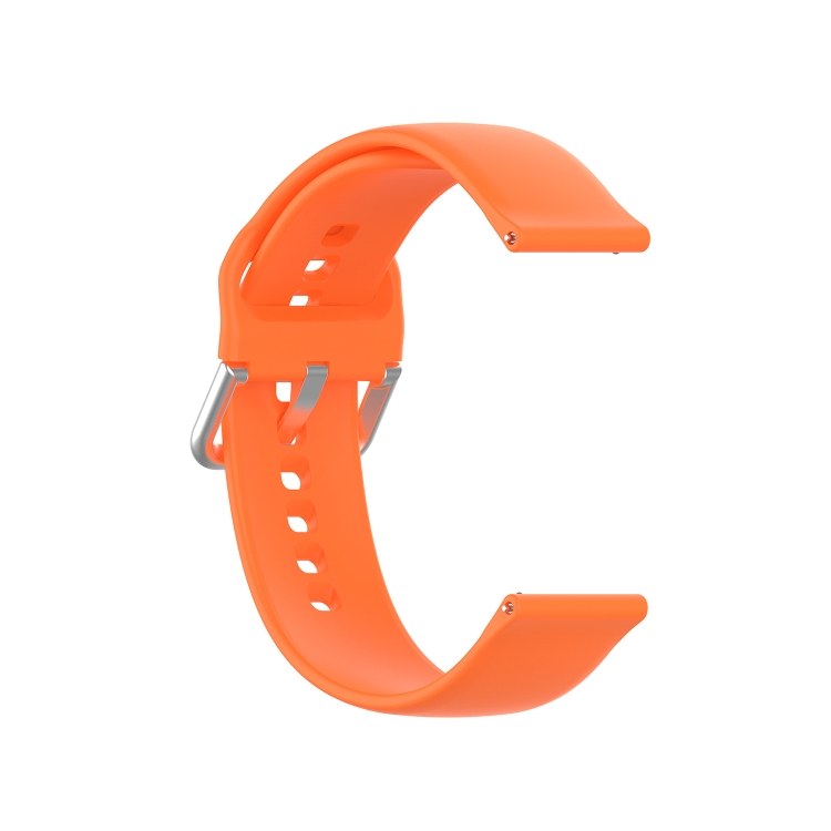 22mm Universal Silver Buckle Silicone Replacement Wrist Strap, Size:S(Orange) - 2