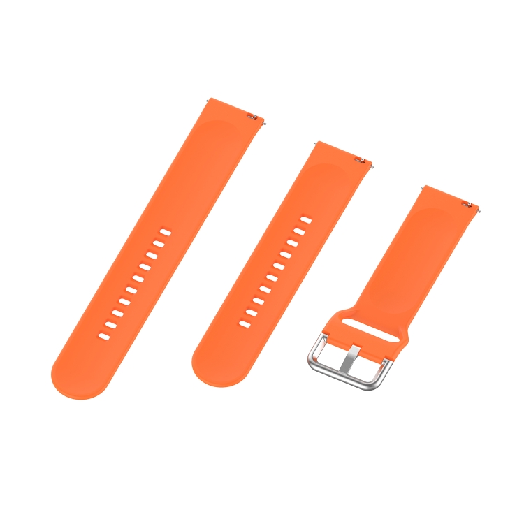 22mm Universal Silver Buckle Silicone Replacement Wrist Strap, Size:S(Orange) - 3