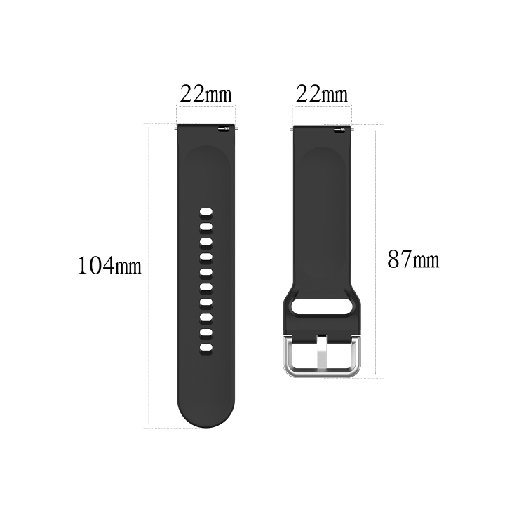 22mm Universal Silver Buckle Silicone Replacement Wrist Strap, Size:S(Orange) - 6