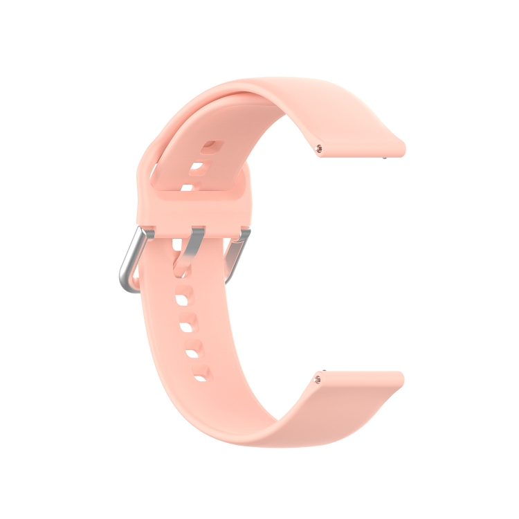 22mm Universal Silver Buckle Silicone Replacement Wrist Strap, Size:S(Pink) - 2