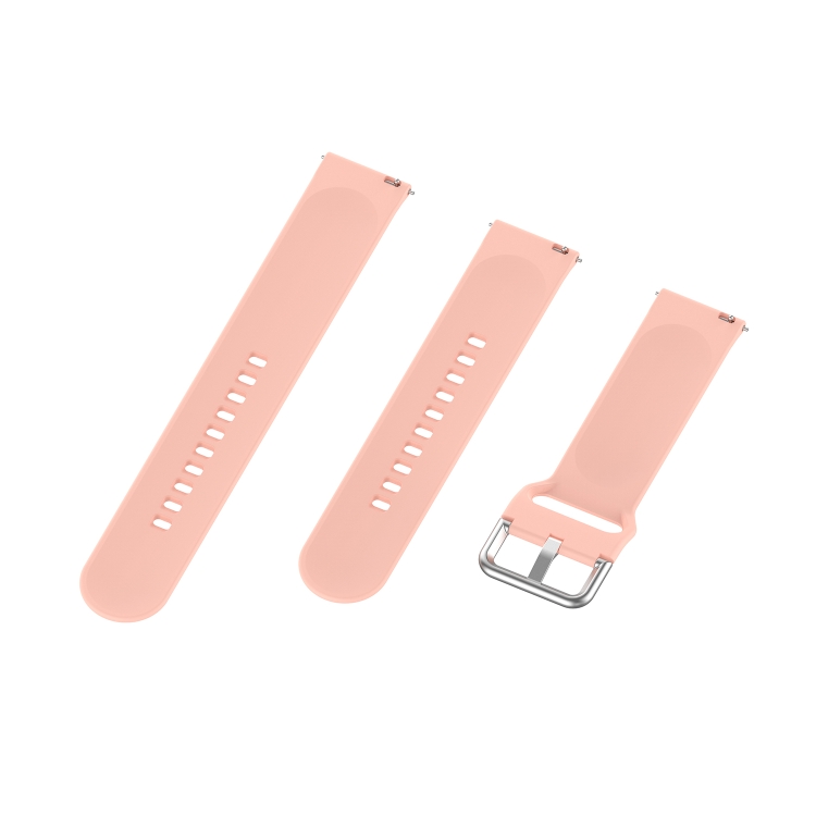 22mm Universal Silver Buckle Silicone Replacement Wrist Strap, Size:S(Pink) - 3