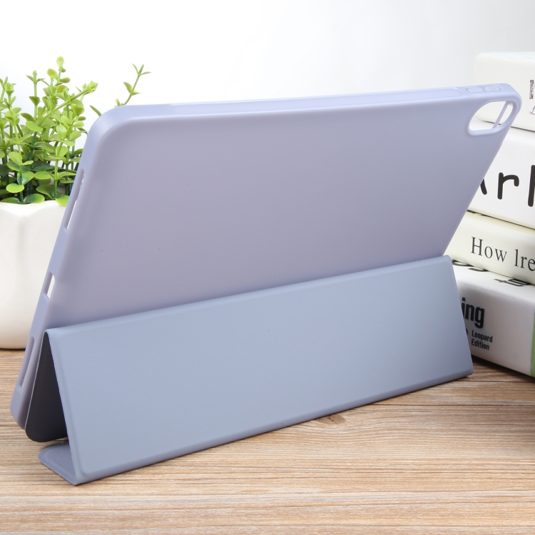 For iPad 10.9 2022 / Air 5 / Air 4 GEBEI 3-folding Holder Shockproof Flip Leather Tablet Case(Light Purple) For iPad 10.9 2022 / Air 5 / Air 4 GEBEI 3-folding Holder Shockproof Flip Leather Tablet Case(Light Purple)