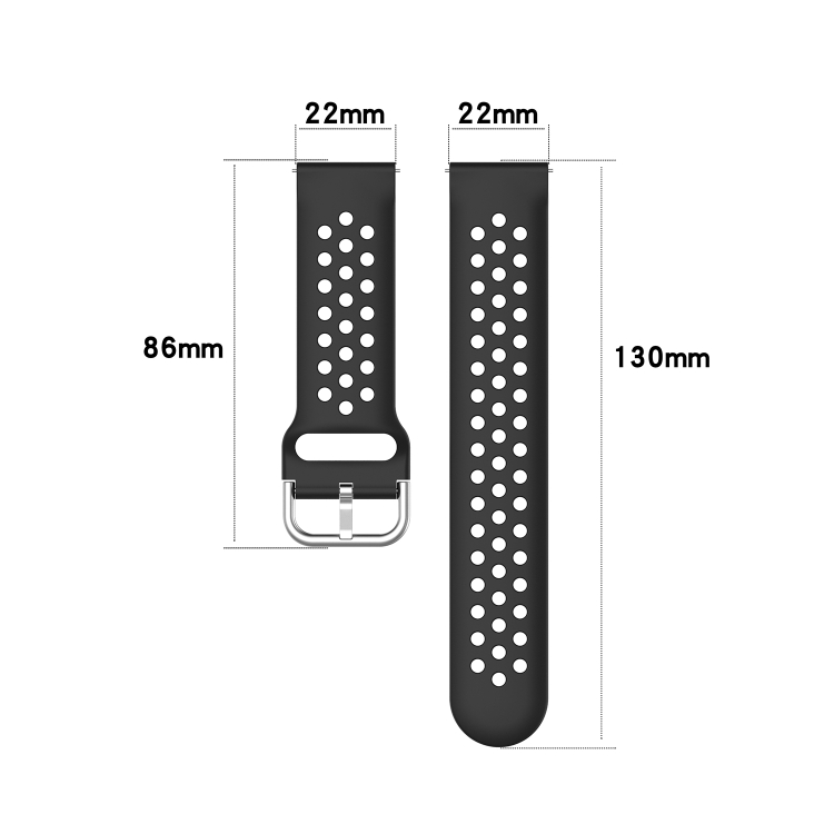 Cinturino per orologio in silicone sportivo universale da 22 mm (rosa)