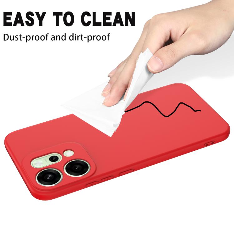 For OPPO Reno14 5G Global Solid Color Liquid Silicone Dropproof Full Coverage Phone Case(Red)