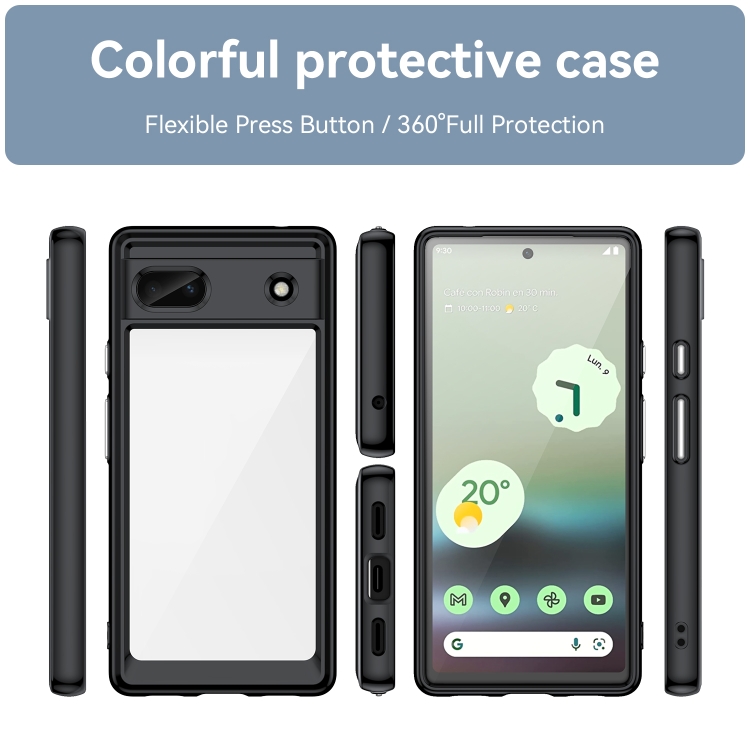 For Google Pixel 6A Colorful Series Acrylic + TPU Phone Case(Black) - 1