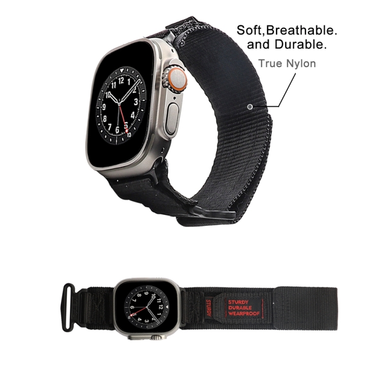 Apple Watch 6 44mm用ナイロン2セクション時計バンド(ブラック) Apple Watch 6 44mm用ナイロン2セクション時計バンド(ブラック)