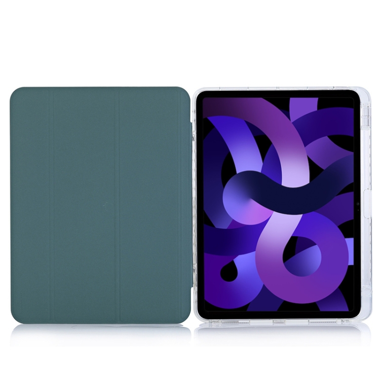 For iPad Air 2022 / 2020 10.9 3-Fold Lock Buckle Leather Smart Tablet Case(Deep Green) For iPad Air 2022 / 2020 10.9 3-Fold Lock Buckle Leather Smart Tablet Case(Deep Green)