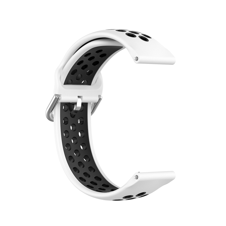 For Fitbit Versa 2 / Versa / Versa Lite / Blaze 23mm Sports Two Colors Silicone Replacement Strap Watchband(White Black) - 2