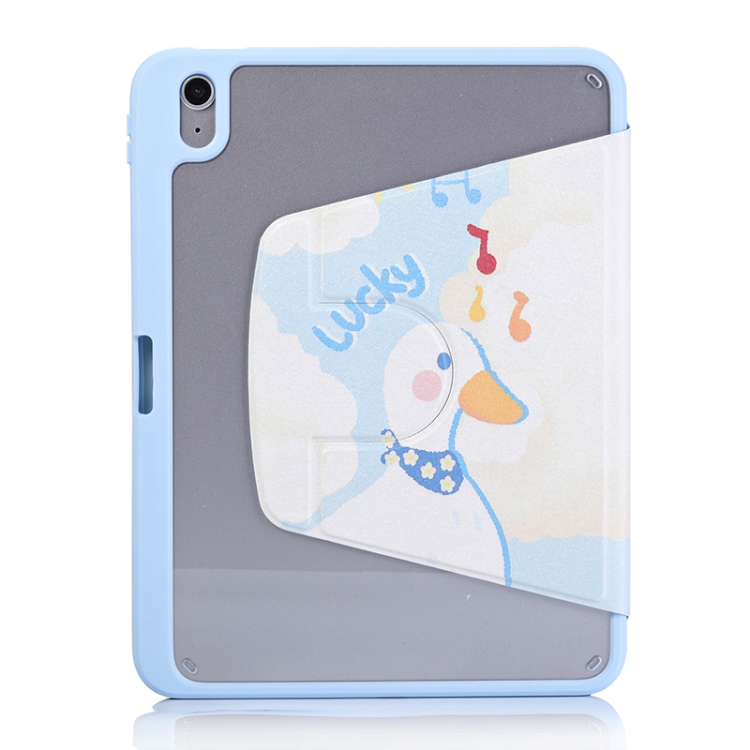 For iPad Air / Air 2 / 9.7 2017 / 2018 3-Fold 360 Rotation Painted Leather Smart Tablet Case(Lucky Duck) For iPad Air / Air 2 / 9.7 2017 / 2018 3-Fold 360 Rotation Painted Leather Smart Tablet Case(Lucky Duck)